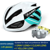 Cycling Helmet Bicycle Helmet Magnetic Goggles Mountain Road Bike Helmets Sunglasses Cycling Glasses 3 Lens Bike Helmet