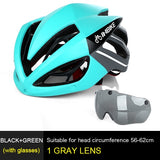 Cycling Helmet Bicycle Helmet Magnetic Goggles Mountain Road Bike Helmets Sunglasses Cycling Glasses 3 Lens Bike Helmet