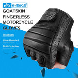 Goat Leather Cycling Gloves Summer Men Sport Gym Motorcycle Bicycle Half Finger Gloves Shockproof 2020 MTB Bike Gloves