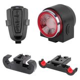 LED USB Rechargeable Rear Bike Light Auto Brake Detected Bicycle Tail Lamp Wireless Remote Control Cycling Taillight Alarm Bell