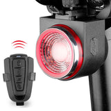 LED USB Rechargeable Rear Bike Light Auto Brake Detected Bicycle Tail Lamp Wireless Remote Control Cycling Taillight Alarm Bell