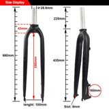 Rigid Fork 26/27.5/29" Mountain Bike Forks Straight Tube Aluminum MTB Bike 1-1/8" Threadless brake forks