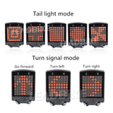64 LED Bicycle Rear Tail Light With Wireless Remote Control Bike Turn Signals