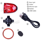 USB Rechargeable LED Bicycle Tail Light Waterproof