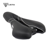 Bicycle Saddle MTB Road Bike Front Seat Silicone PU Foam Cushioned CR-MO Bow Mid Hollow Twin Tail Comfy Shock Absorption