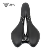Bicycle Saddle MTB Road Bike Front Seat Silicone PU Foam Cushioned CR-MO Bow Mid Hollow Twin Tail Comfy Shock Absorption