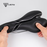 Bicycle Saddle MTB Road Bike Front Seat Silicone PU Foam Cushioned CR-MO Bow Mid Hollow Twin Tail Comfy Shock Absorption