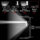 1200mAh Bicycle Flashlight USB Rechargeable Bike LED Light Set Front and Back Lights Waetproof