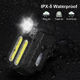 1200mAh Bicycle Flashlight USB Rechargeable Bike LED Light Set Front and Back Lights Waetproof