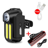 1200mAh Bicycle Flashlight USB Rechargeable Bike LED Light Set Front and Back Lights Waetproof