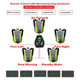 LED Wireless Cycling Vest MTB Bike Bag Turn Signal Light