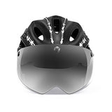 New bicycle helmet One-piece helmet new outdoor riding magnetic goggles helmet removable goggles mountain bike protective cap