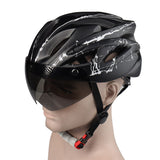 New bicycle helmet One-piece helmet new outdoor riding magnetic goggles helmet removable goggles mountain bike protective cap