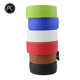 Bicycle Handlebar Tape Road Bike PU Leather Perforated Belt Breathable Soft