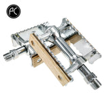 FX1 Bicycle Pedals Ultralight Bike Aluminum Alloy MTB Road Bike Cycling Classical Retro Wooden Styles Non-slip Pedals