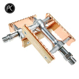 FX1 Bicycle Pedals Ultralight Bike Aluminum Alloy MTB Road Bike Cycling Classical Retro Wooden Styles Non-slip Pedals