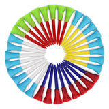 Pack of 30 pcs Golf Tees Plastic Golf Tee Durable Rubber Cushion Top Multi Color Length 56mm 72mm 83mm
