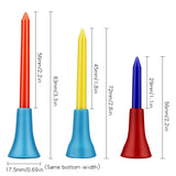 Pack of 30 pcs Golf Tees Plastic Golf Tee Durable Rubber Cushion Top Multi Color Length 56mm 72mm 83mm