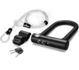 Bike U Lock Anti-theft MTB Road Bike Bicycle Lock Cycling Accessories Heavy Duty Steel Security Bike Cable U-Locks Set