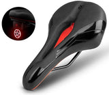 MTB Bicycle Saddle Taillight Cushion PVC Leather Waterproof Bike Saddle Rail Hollow Soft Bicycle Part Front Seat