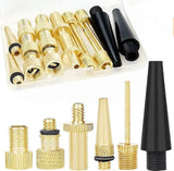 16PCS Premium Brass Presta and Schrader Valve Adapter, Bike Tire Valve Adapters, Ball Pump Needle, Adapters Kit as Inflation Devices and Accessories
