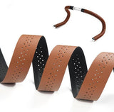 Bicycle Handlebar Tape Road Bike PU Leather Perforated Belt Breathable Soft