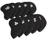 Golf Head Covers Golf Club Iron Head Protector Neoprene Headcover Golf Accessory Black golfer gift 10pcs/set