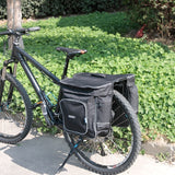 ROSWHEEL Bicycle Carrier Bag 30L Rear Rack Trunk Bike Luggage Back Seat Pannier Two Double Bags Outdoor Cycling Saddle Storage