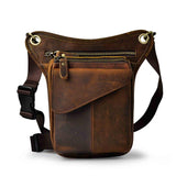 Real Leather Men Multifunction Design Casual Sling Shoulder Messenger Bag Fashion Travel Waist Belt Pack vintage leather waist pack drop leg bag