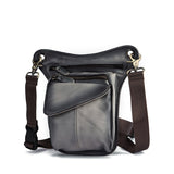 Real Leather Men Multifunction Design Casual Sling Shoulder Messenger Bag Fashion Travel Waist Belt Pack vintage leather waist pack drop leg bag