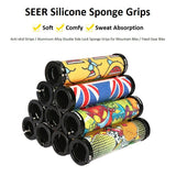 MTB Grips Road Bike Handle-grip Comfy Graffiti Bicycle Handlebar Grips Anti-skid Cycling Handlebar Grip
