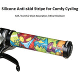 MTB Grips Road Bike Handle-grip Comfy Graffiti Bicycle Handlebar Grips Anti-skid Cycling Handlebar Grip