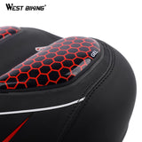 MTB Bike Saddle Seat with Cycling Taillight Thicken Wide Comfortable Bike Bicycle Saddles GEL Hollow Bicycle Saddle