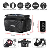Waterproof Bike Bag 4L Large Capacity Handlebar Front Tube Bag