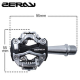 Mountain Bike Pedals Double Sided Compatible SPD System Self-Locking Bearings