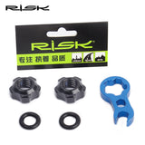 1 Set RISK Mountain Bike Presta Valve Nut with Install Wrench MTB Road Bicycle Tubeless Tire Valve Cap Vacuum Tire Nozzle Lock