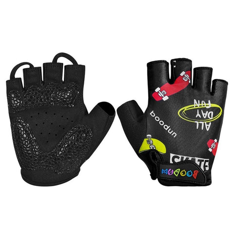 1 pair Children's Cycling gloves Professional Kids skate rollerblades balance bike gloves Non-slip Shock absorption black XS S M