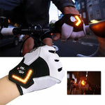 Cycling LED Turn Signal Gloves Mountain Bike Short Finger Gloves