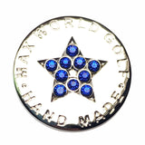 Five Pointed rhinestone golf ball marker for golfer beautiful golf adis small accessory with magnetic cap clip