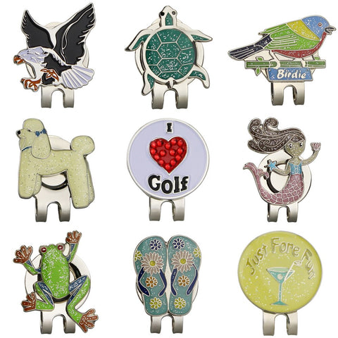 Golf Ball marker with magnet golf cap clips shining alloy mark for golfer