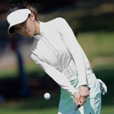 1pc Women Golf Clothing Long Sleeve T-Shirt Sunscreen Anti-UV Autumn Winter Warm Stand Collar Slim Womenswear