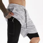Running Shorts Men Fitness Gym Training Sports Shorts Quick Dry Workout Gym Sport Jogging Double Deck Summer Men Shorts