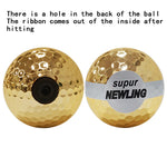 3 pcs Golf Balls Golf Colored Ribbon Balls Golf Opening Ball Golden Color Gift Ball
