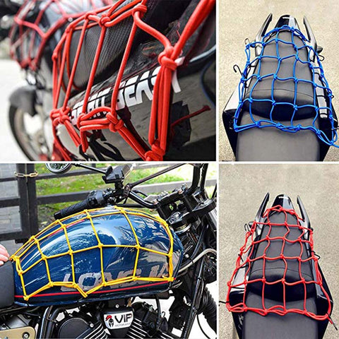 30X30cm Bike Net Cargo Net Latex Bungee Material Mesh 6 Hooks Rear Rack Luggage Hollow Holder Cargo Car Motorcycle For MTB