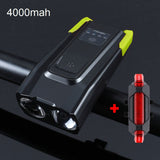 4000mAh Induction Bicycle Front Light USB Rechargeable Smart Headlight With FlashLight