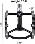 MTB Bike Pedals, 3 Sealed Bearing Cycling Non-Slip Bicycle Pedals, Ultralight Aluminum Alloy 9/16 Road BMX Pedals Flat Platform Pedal