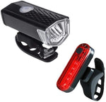USB Rechargeable LED Bike Light Set Super Bright 300 Lumen Front Headlight