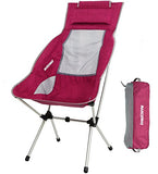 Lightweight Folding High Back Camping Chair with Headrest