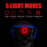 Bike Taillight -Rechargeable 5 Light Modes Bike Accessories-Easy Mount