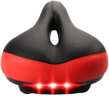 Bike Seat Comfort Wide Padded Bicycle Set with Taillight